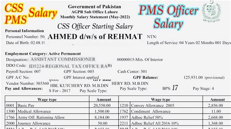 Css Officer Starting Salary Salary Sheet Salary And Allowances