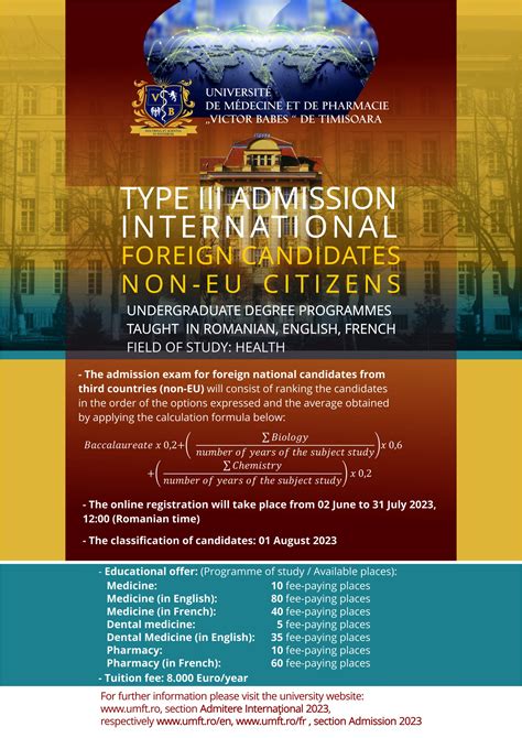 Admission 2023 of non-EU citizens – Universitatea de Medicină și