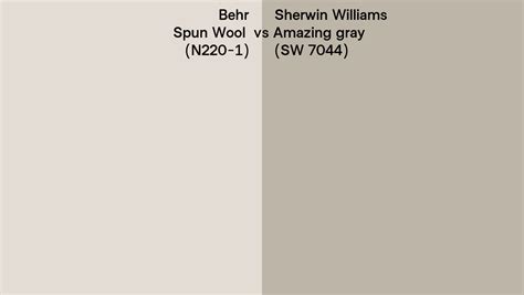 Behr Spun Wool N220 1 Vs Sherwin Williams Amazing Gray SW 7044 Side