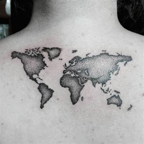 35 Best World Map Tattoo Ideas For Travel Lovers - TattooBloq | World ...