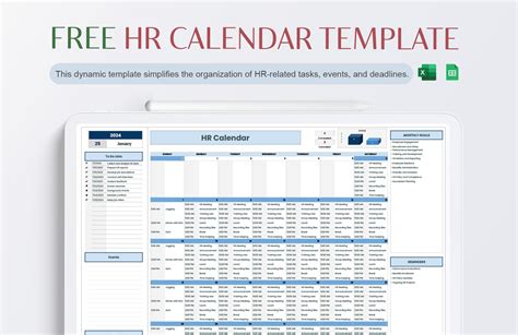 Hr Calendar Of Activities 2025 Template Free Hestia Sherill