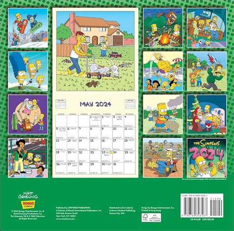 The Simpsons Wall Calendar 2024 Belva Cathryn