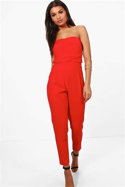 Bandeau Tailored Woven Slim Fit Jumpsuit Fitted Jumpsuit Jumpsuits