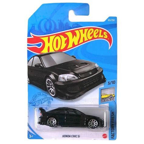 Miniatura Carrinho Hot Wheels Honda Civic Si Preto Factory Fresh 3 10 Shopee Brasil