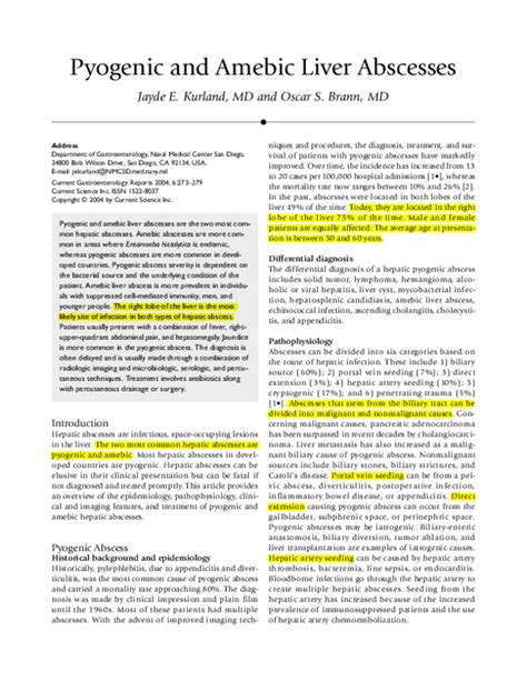 Pdf Pyogenic And Amebic Liver Abscesses Oscar Lucero