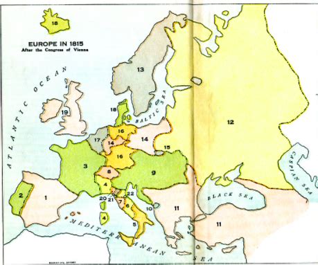 Europe 1815 countries map Diagram | Quizlet