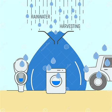 Reutilización Del Agua De Lluvia 4 Ilustración Del Vector Ilustración