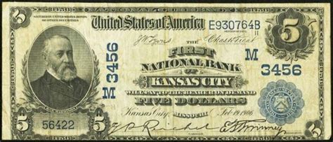 First National Bank Kansas City Mo Charter 3456 Bank Note History