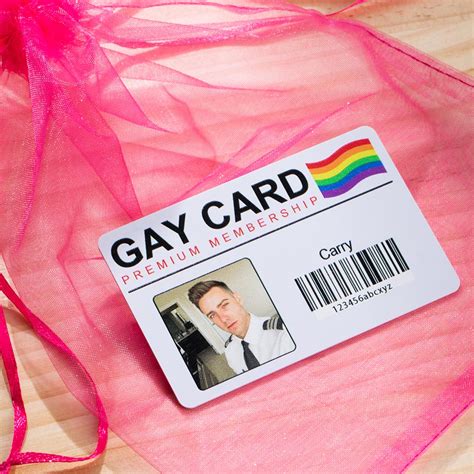 Personalized Premium Membership Photo Gay Identity Card With Name And Gift Bag Rainbow Community