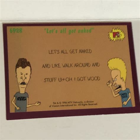 Beavis And Butthead Trading Card Lets All Get Naked Ebay