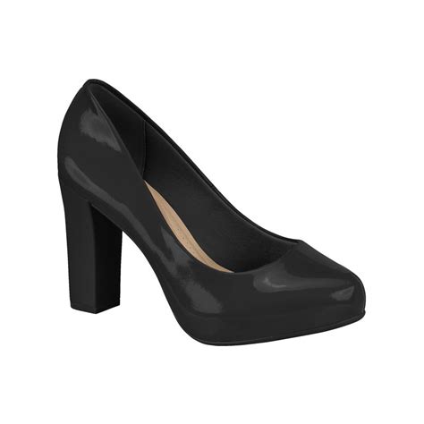 Sapato Salto Alto Grosso Verniz Beira Rio Preto Branco Nude Shopee Brasil
