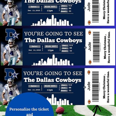 Nfl Game Tickets Template Etsy