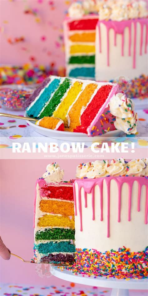 Rainbow Cake! | Rainbow birthday cake, Bright birthday cakes, Rainbow cake