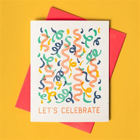 Lets Celebrate Risograph Birthday Card Bromstad Printing Co