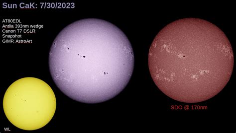 Sun In Ha WL CaK 7 30 2023 Solar Observing And Imaging Cloudy