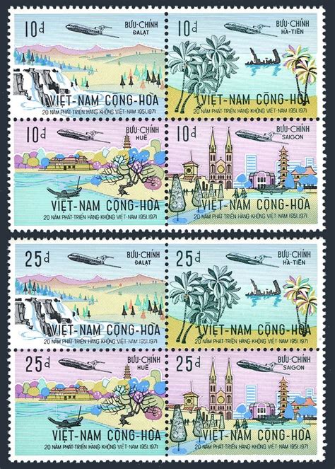 viet nam south   blocks mnh air viet nam  plane