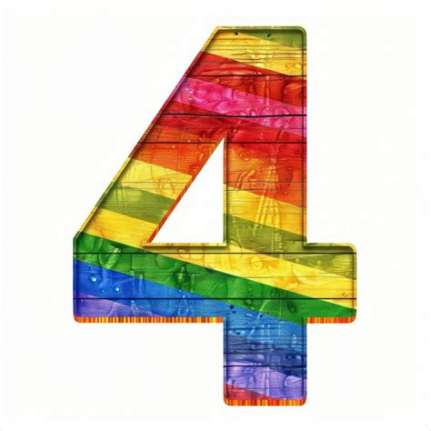 Rainbow number 4 symbol text | Free Photo Illustration - rawpixel