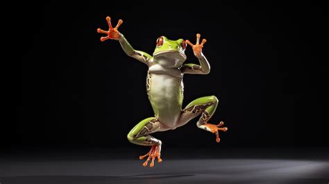 Premium Photo | A frog participating in a frog leg jumping marathon ...