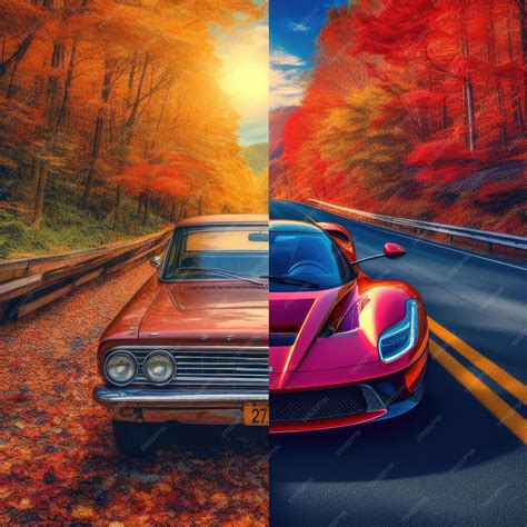 Premium AI Image | Old car vs new car Comparison
