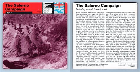 The Salerno Campaign 1943 War On Land WW2 Edito Service SA 1977 Card