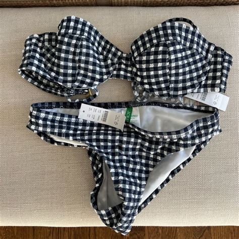 J Crew Swim J Crew Gingham Bikini Poshmark