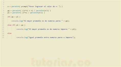 Sentencia If Else Javascript Mayor Promedio Numeros Pares E Impares