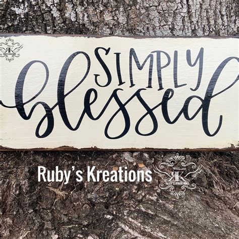 Simply Blessed Wood Sign Etsy