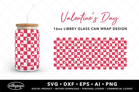 Valentines Day Libbey Glass Can Svg Graphic By Artbysugu · Creative