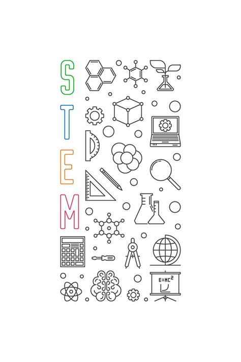 Stem Science Technology Engineering And Math Vector Simple Concept