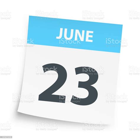 June 23 Daily Calendar On White Background Stock Illustration