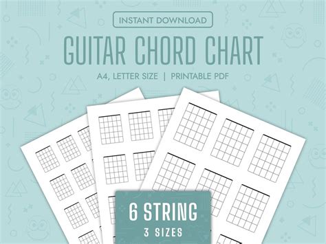 Guitar Chord Chart Blank 6 String Guitar Chord Chart Printable Guitar Chord Chart Template Page