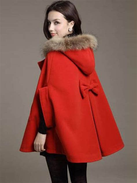 Ericdress Loose Horn Button Hooded Cape Coats For Women Coat Fashion