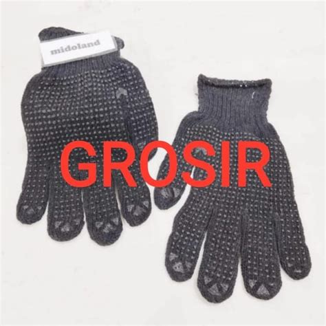 Jual Sarung Tangan Kain Glove Kerja Hitam Bintik Karet Grosir Di Lapak