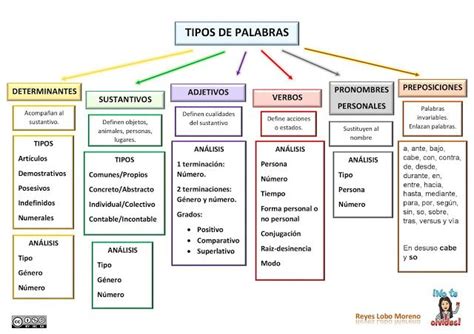 Esquema De Tipos De Palabras