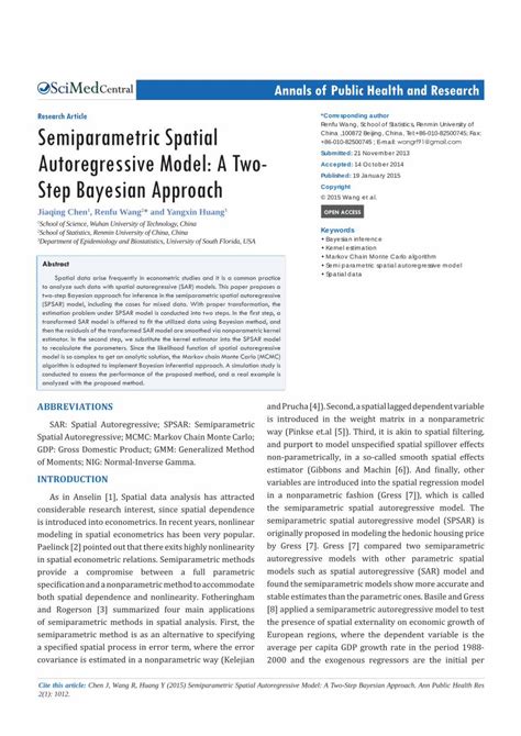 Pdf Semiparametric Spatial Autoregressive Model A Two Kernel