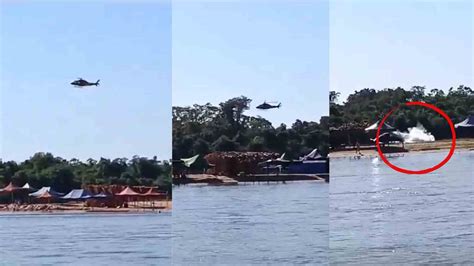 Helic Ptero Faz Pouso For Ado No Rio Araguaia Em Goi S Ap S Perder