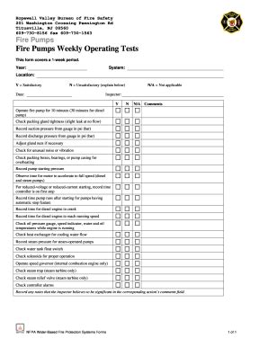 Nfpa Fire Pump Testing Forms Fill Online Printable Fillable Blank