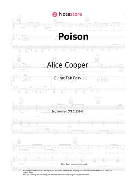 Poison tabs easy guitar Alice Cooper in Note-Store.com | Guitar.Tab ...