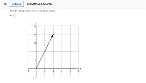 Solved Find the component form of the given vector. | Chegg.com