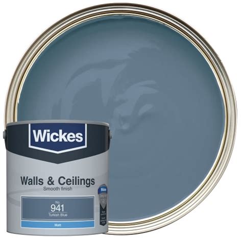 Wickes Vinyl Matt Emulsion Paint - Turkish Blue No.941 - 2.5L | Wickes ...