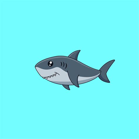 Cartoon cute baby shark. Vector illustration 6941628 Vector Art at Vecteezy