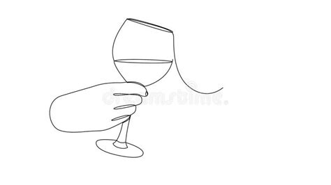 Self Drawing Simple Animation Of Hands Cheering With Glasses Of Wine