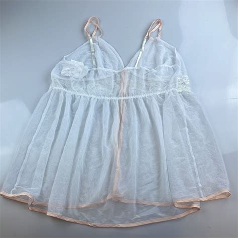 Adore Me Intimates Sleepwear Adore Me Sheer Lace Trim Babydoll Lingerie Poshmark