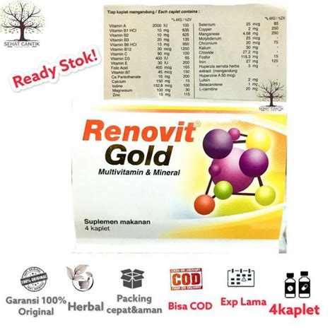 Jual Renovit Gold Isi Multivitamin Mineral Shopee Indonesia