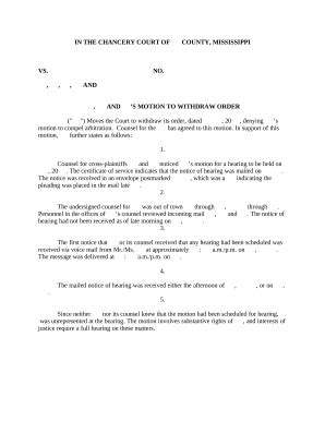 Motion Withdraw Order Doc Template PdfFiller
