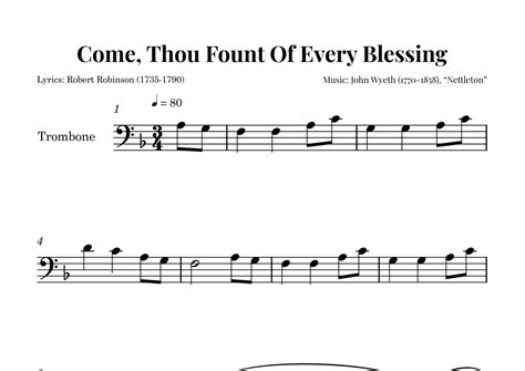 NETTLETON Come Thou Fount Of Every Blessing EASY ARRANGEMENT Arr