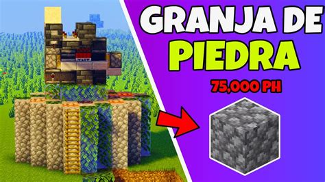 Granja de Piedra Cobblestone 75 000 Por Hora Fácil Para MINECRAFT