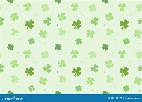 Shamrock And Four Leaf Clover Seamless Pattern Stock Vector