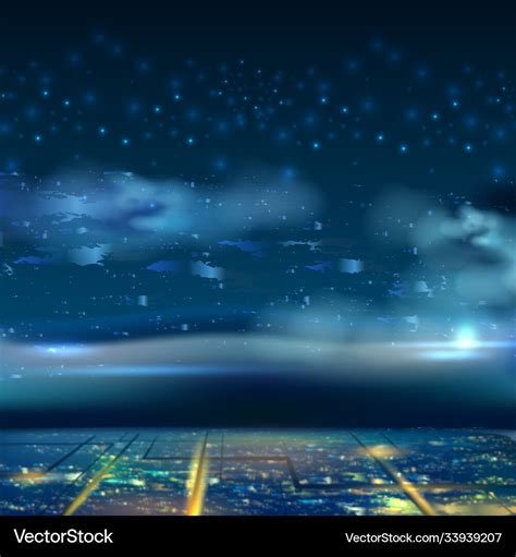 Night city sky background with star cloud Vector Image