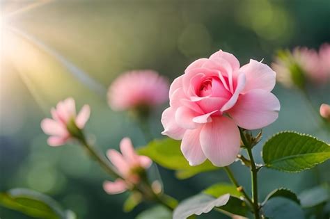 Premium Photo | Pink roses in a garden